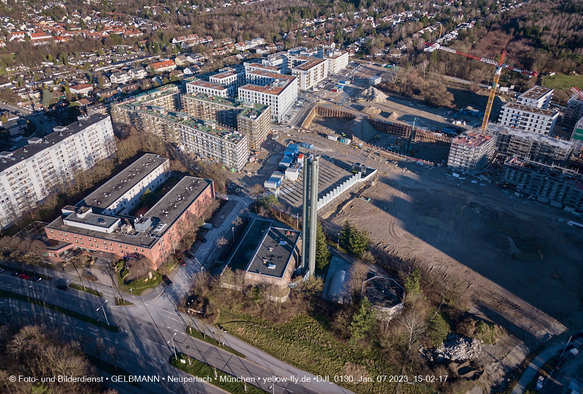 07.01.2023 - Baustelle zum Alexisquartier und Pandion Verde in Neuperlach
